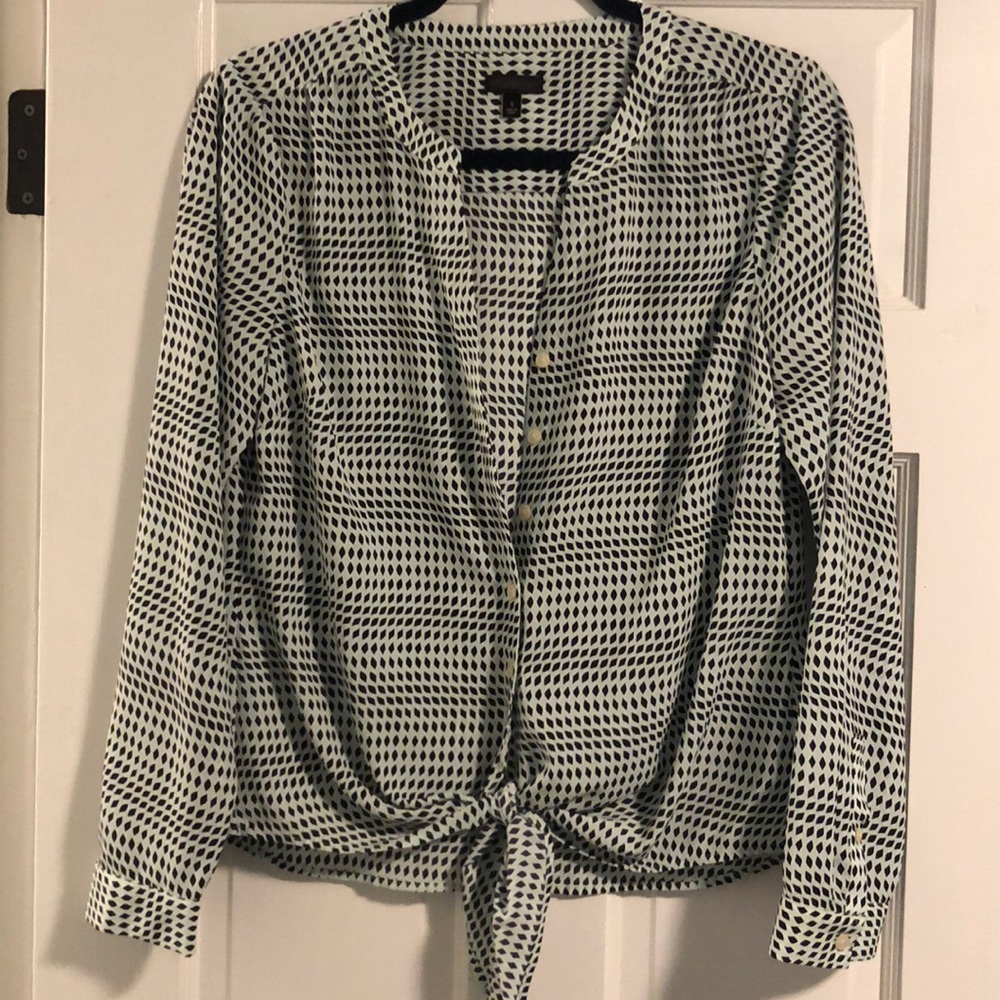 Talbots blouse | size S | tie front and button down